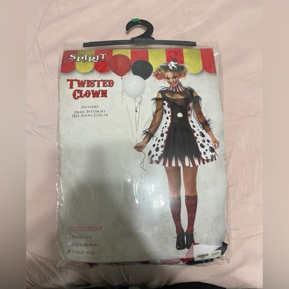 Spirit Black and White Halloween Clown Costume - Picture 1 of 1